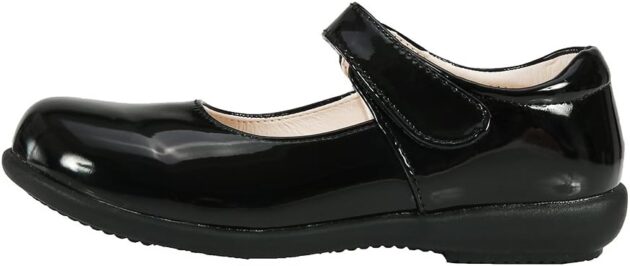 Kids Girls Flat School Shoes Black Mary Jane Shoes for Girls Hook and Loop Comfortable Uniform Shoes - Image 6