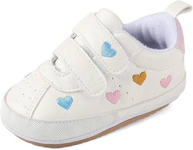 Baby Boys Girls Soft Sole Sneakers Infant PU Leather Shoes Prewalkers Blue