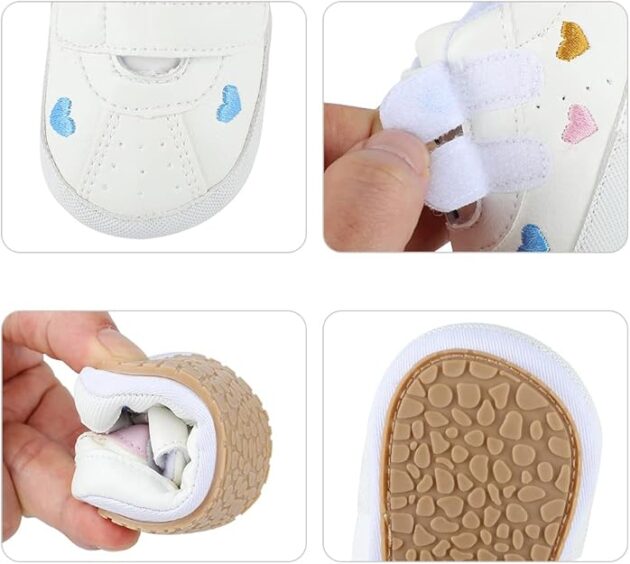 Baby Boys Girls Soft Sole Sneakers Infant PU Leather Shoes Prewalkers Blue - Image 5