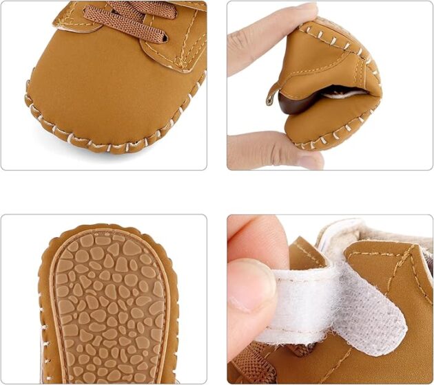 Baby Boys First Walking Shoes Anti-Slip Soft PU Leather Sneaker Boots for Infant Toddler - Image 6