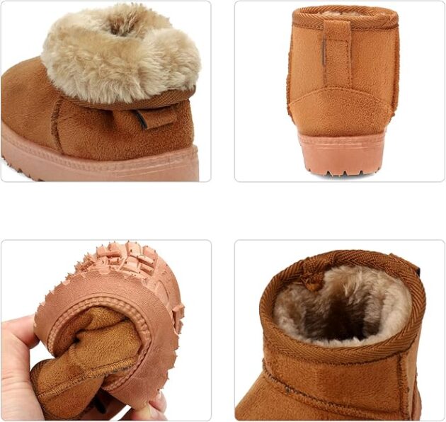 Baby Winter Booties for Toddlers Kids Boy Girl Warm Snow Boots Plush Shoes with Soft Rubber Sole - Image 6