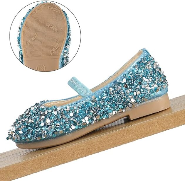 Girls Party Wedding Shoes Mary Jane Ballet Dress Flat with Bow for 2-7 Years Toddlers Kids - Image 3