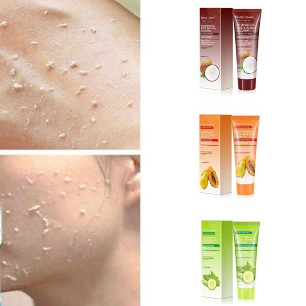 Cucumber Coconut Papaya Facial Exfoliating Gel Cream 100ml Body Cleansing - Image 6